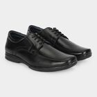 Men's Black Lace-Up Derby Formal Shoes, काला, small