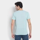 Men's Round Neck Half Sleeves T-Shirt , एक्वा, small image number null