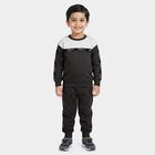 Boys' Charcoal Round Neck Colorblock Baba Suit, चारकोल, small