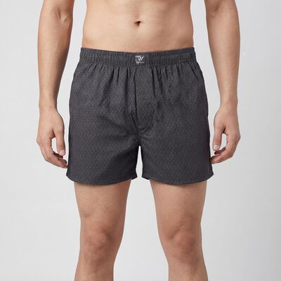 Men's Dark Grey Regular Fit Solid Boxers