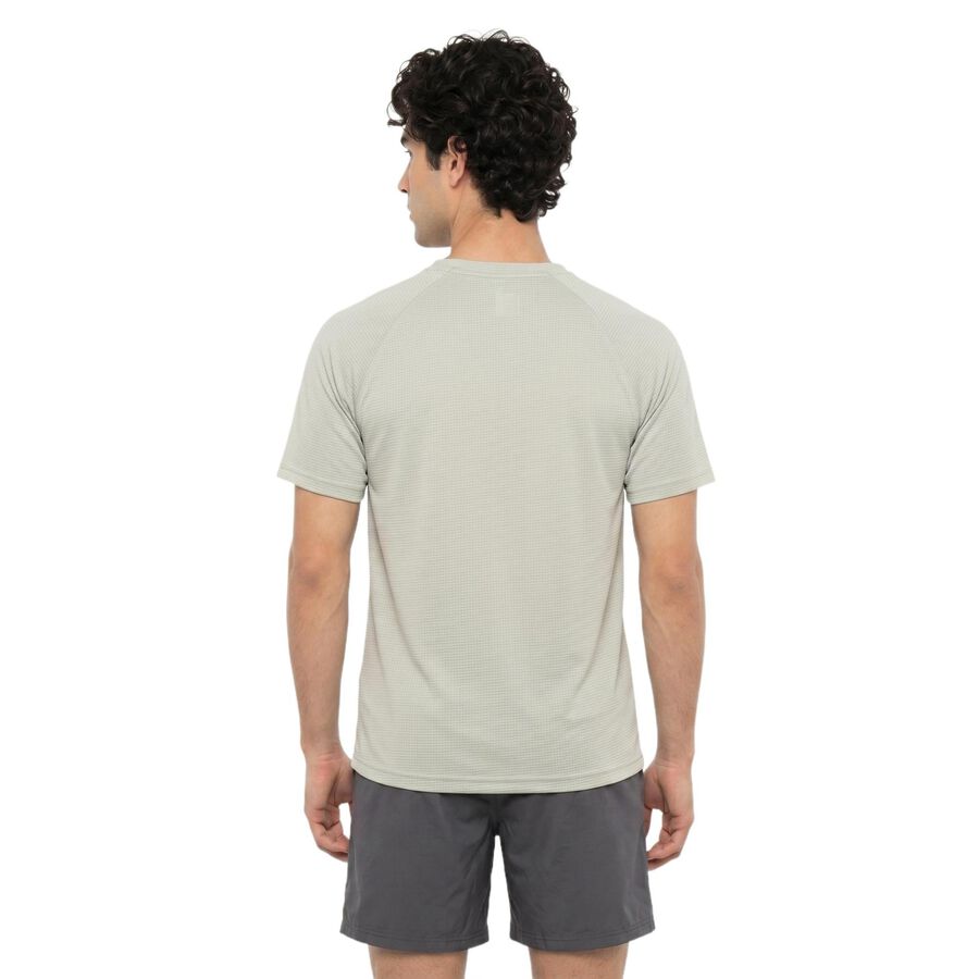 Men's Grey Round Neck Regular Drifit T-Shirt, हल्का ग्रे, large