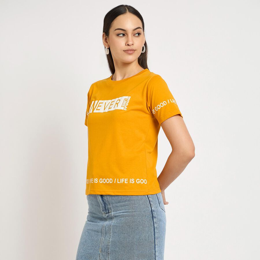 Ladies' Round Neck T-Shirt, Mustard, large image number null
