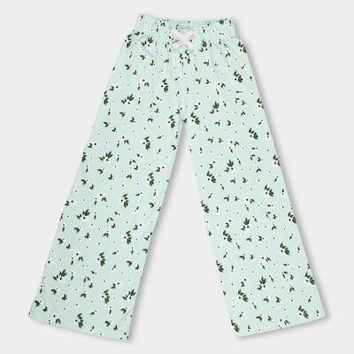 Girls' Mint Green Floral Printed Jogger Pyjama