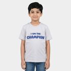 Boys Light Blue Crew Neck Regular Boys T-Shirt, हल्का नीला, small