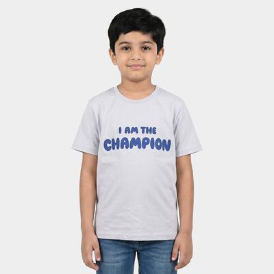 Boys Light Blue Crew Neck Regular Boys T-Shirt