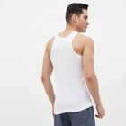 Men's White Cotton Sleeveless Vest, सफ़ेद, small image number null