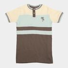 Boys' Half Sleeves T-Shirt, चारकोल, small