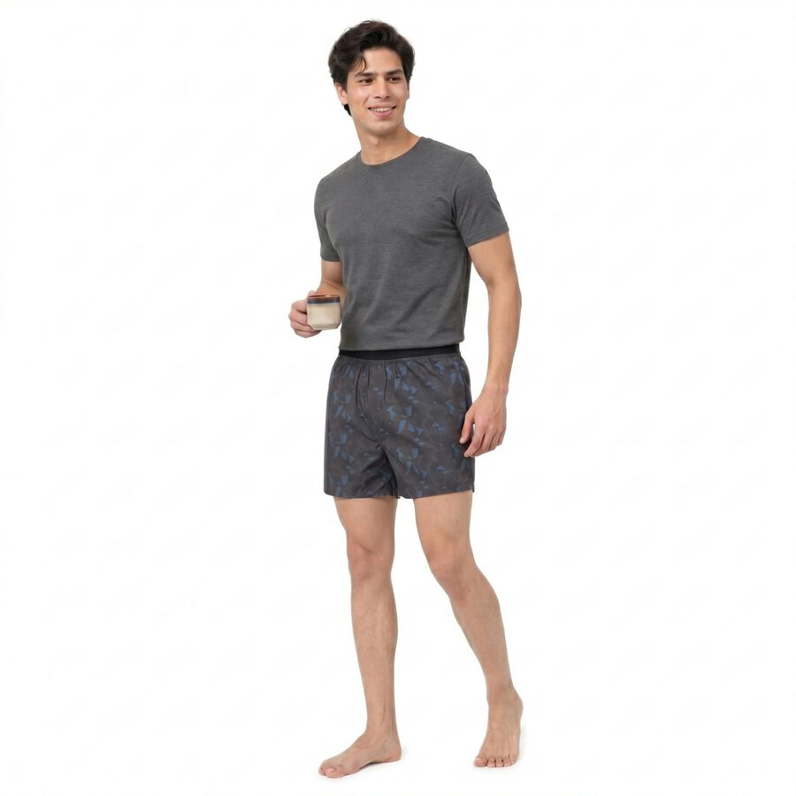 Men's Navy Blue Classic Fit Solid Boxers, Dark Blue, large