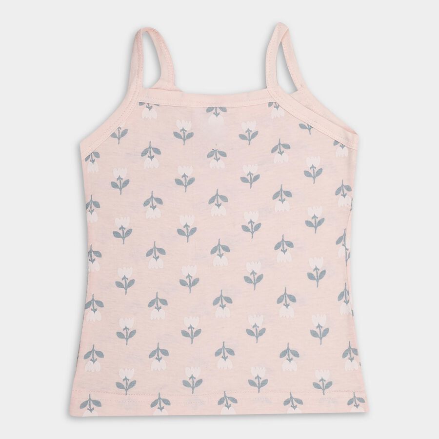 Girls' 100% Cotton Vest, हल्का ग्रे, large image number null