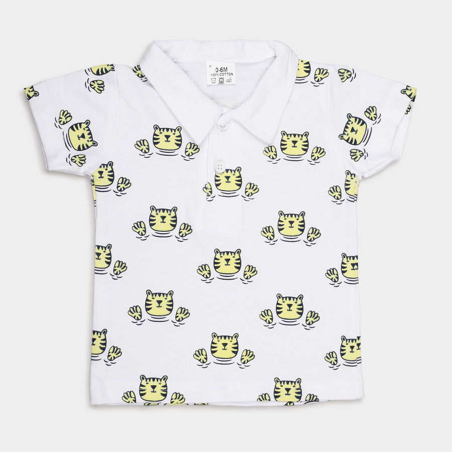 Infants Cotton Printed Baba Suit, Yellow, large image number null