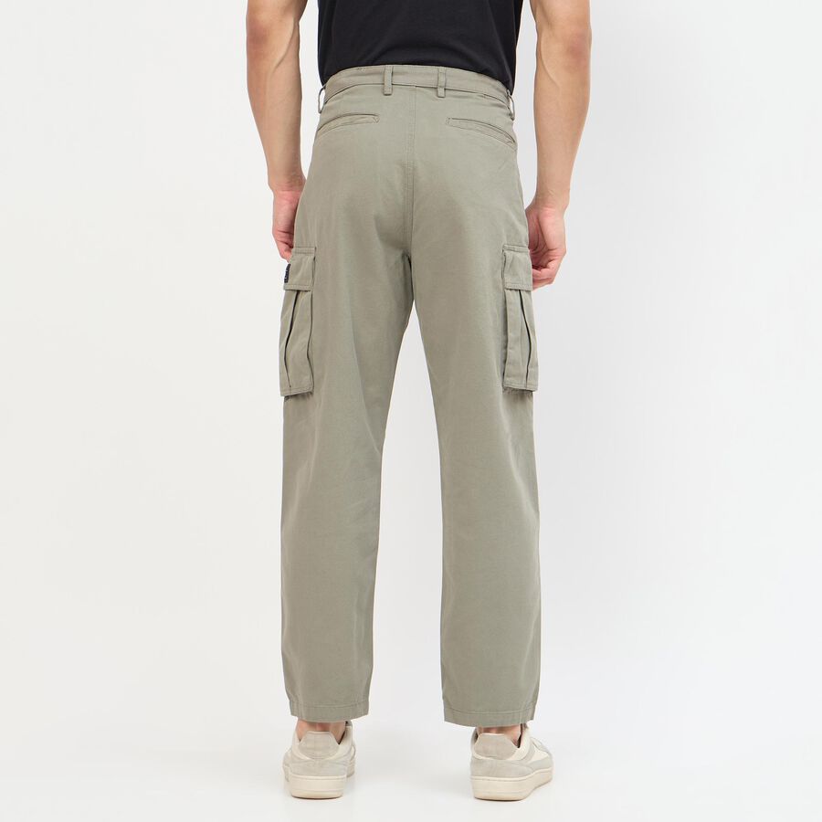 Men's Slim Fit Casual Trousers, Light Green, large