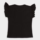 Girls' 100% Cotton T-Shirt , Black, small image number null