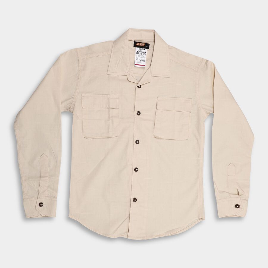 Boy's 100% Cotton Casual Shirt , गहरा पीला, large image number null