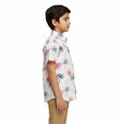 Boys' Rich Eggshell White Cotton Half Sleeve Classic Casual Shirt, White, small image number null