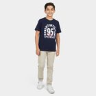 Boys' Half Sleeves T-Shirt, Navy Blue, small