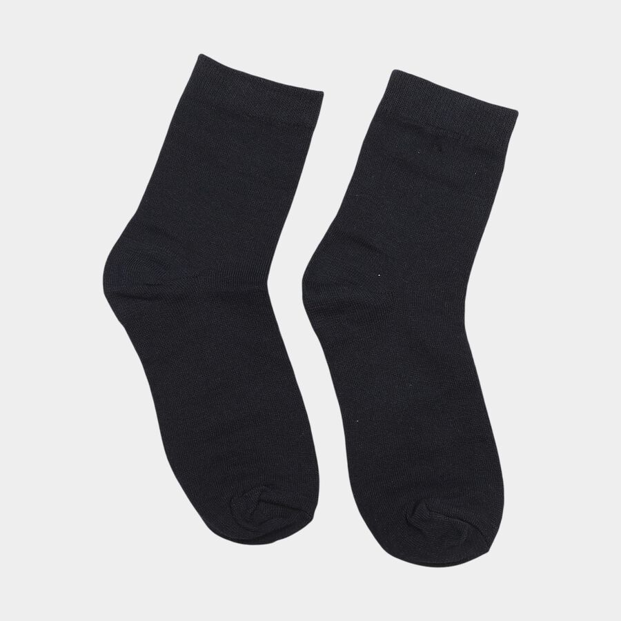 Boys' Navy Blue Regular Fit Solid Pack of 1 Socks, Navy Blue, large