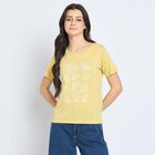 Ladies' Round Neck T-Shirt, Khaki, small