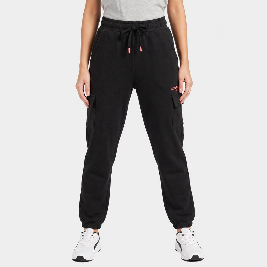 Women's Navy Blue Jogger Fit Cargo Track Pants, नेवी ब्लू, large
