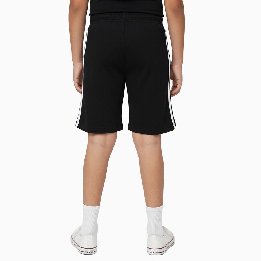 Boys Cotton Blend Bermuda Shorts, काला, large