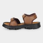Boys' Brown Velcro Strap Strappy Sandals, भूरा, small