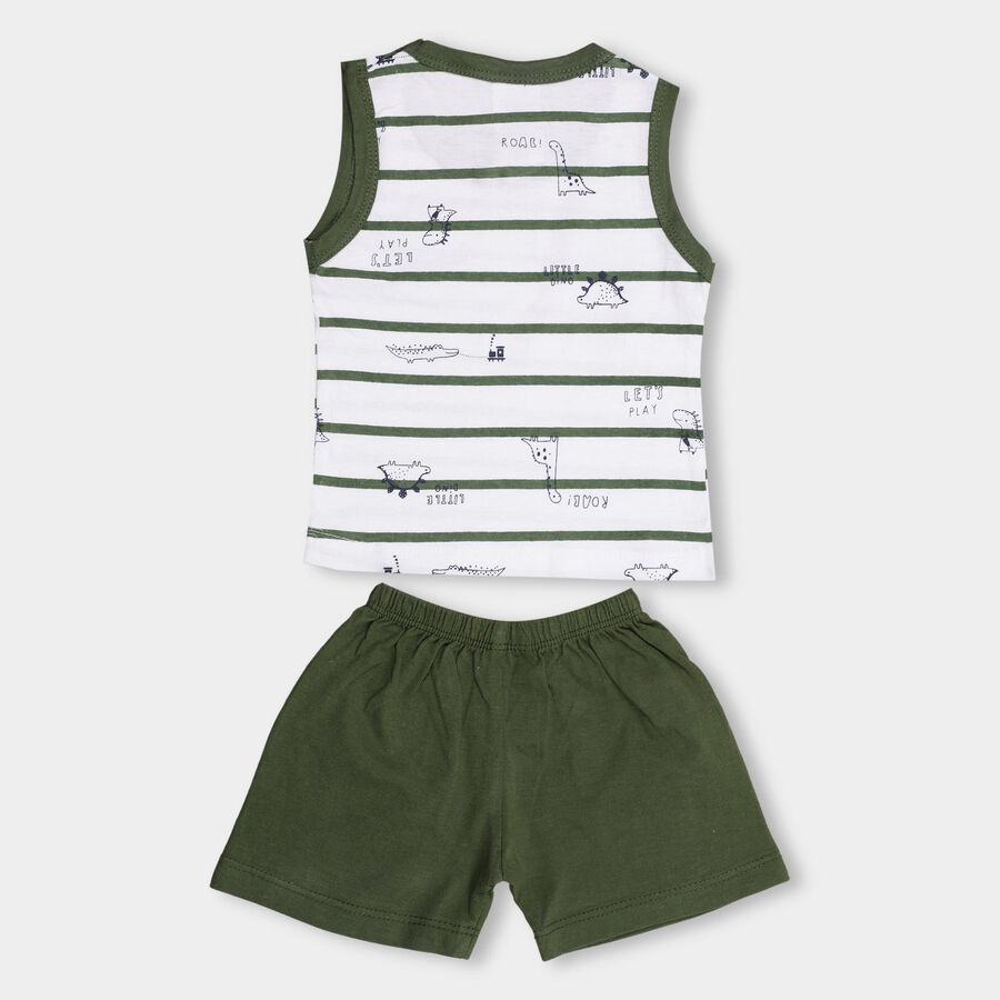 Infant Boys' 100% Cotton Baba Suit , Olive, large image number null