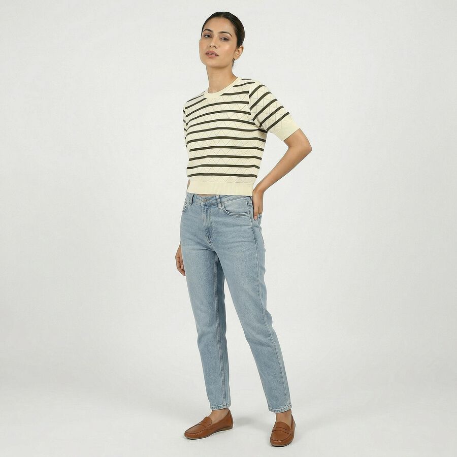 Women's Olive Green Cotton Top, ओलिव, large