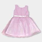 Girls' Soft Lavender Embroidered Party Wear Frock, लाइलेक, small image number null