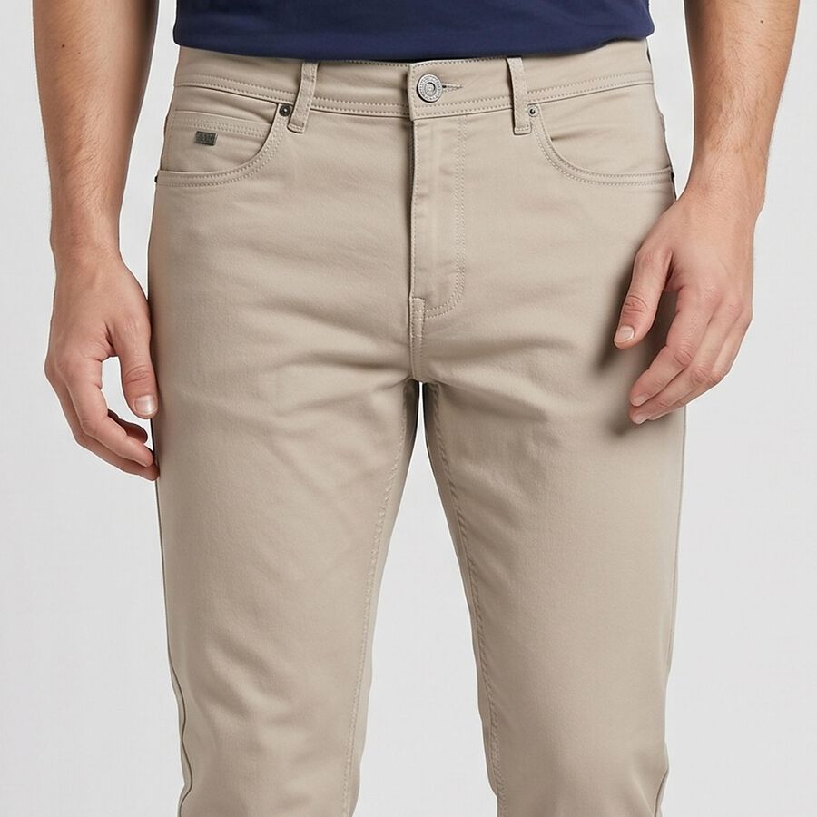 Men's Light Grey Slim Fit Solid Jeans, हल्का ग्रे, large