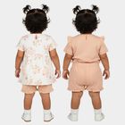 Infants Light Pink Cotton Crew Neck Casual Top and Shorts Set, Light Pink, small