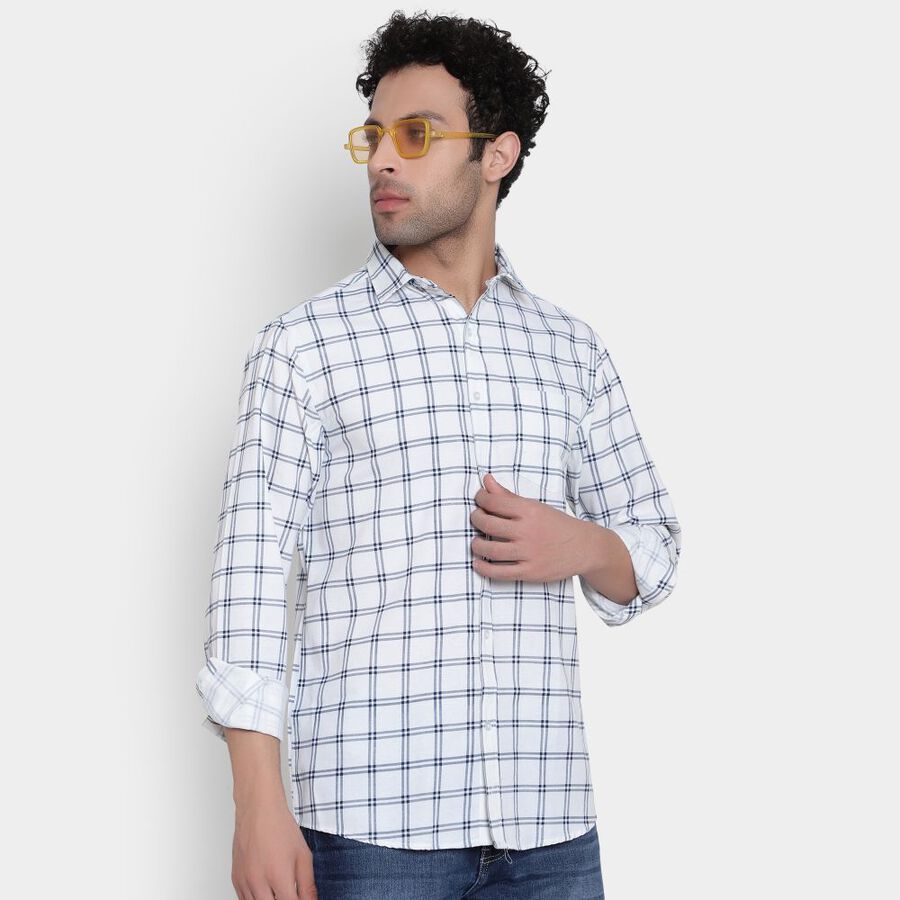 Checks Casual Shirt, White, large image number null