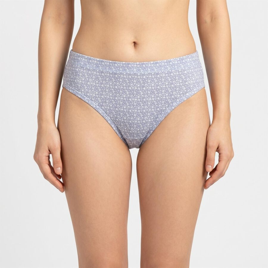 Women's Light Blue Regular Fit Printed Panty, हल्का नीला, large