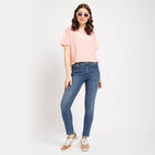 Cotton Round Neck T-Shirt, Peach, small image number null