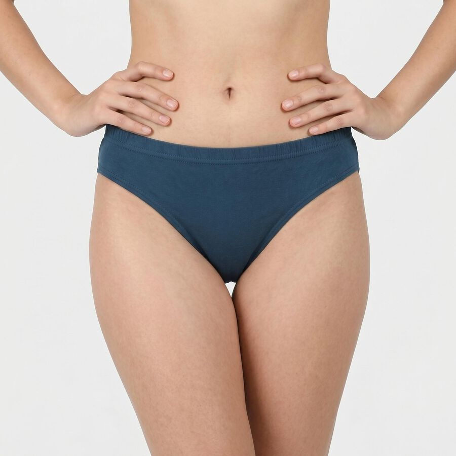 Women's Teal Regular Fit Solid Panty, Teal Blue, large