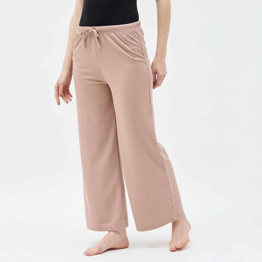 Women's Muted Charcoal Gray Elastic Waist Pyjama, भूरा, large