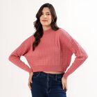 Women's Dusty Pink High Neck Cropped Pullover, गुलाबी, small image number null