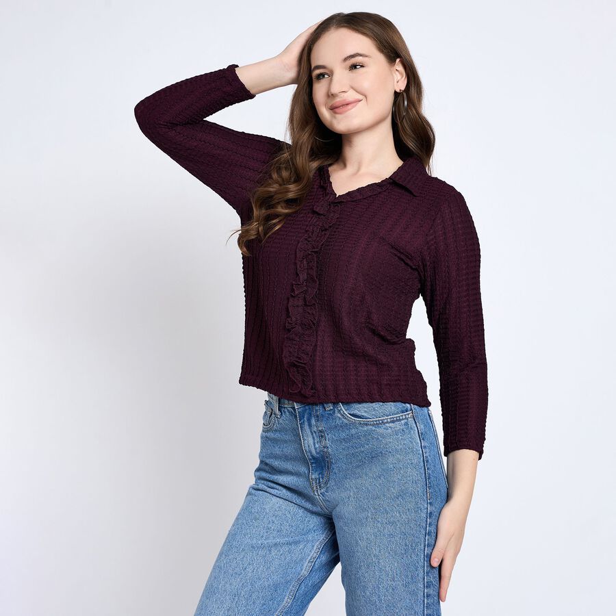 Ladies' Shirt, वाइन, large image number null