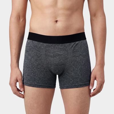 Men's Dark Grey Regular Fit Elasticated Trunks