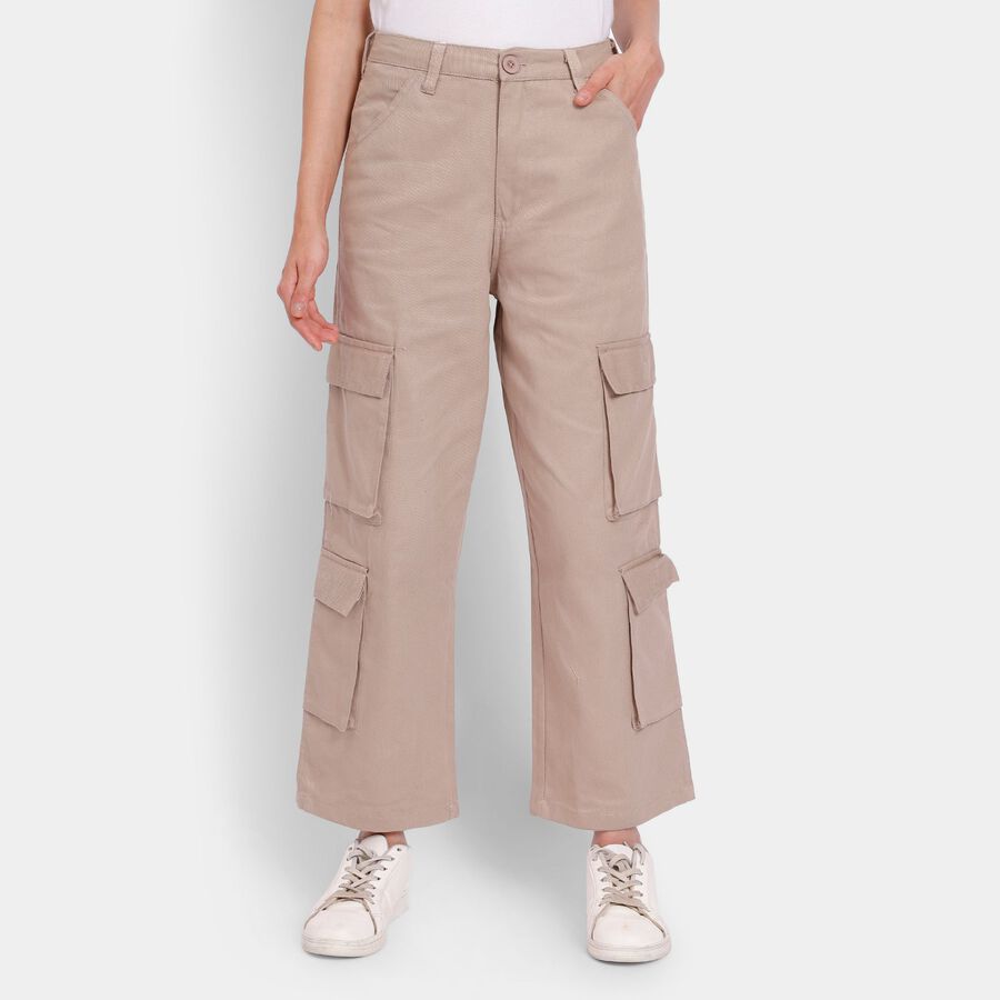 Ladies' 100% Cotton Trousers, गहरा पीला, large image number null