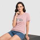 Women's Lilac Cotton Round Neck Regular T-Shirt, Lilac, small