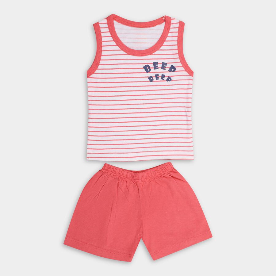Infant Boys' 100% Cotton Baba Suit, Coral, large image number null