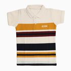 Boys' Off White Polo Neck Casual T-Shirt, Off White, small image number null