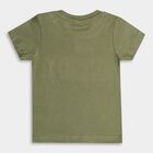 Boys' Olive Cotton Round Neck Printed Baba Suit, Olive, small