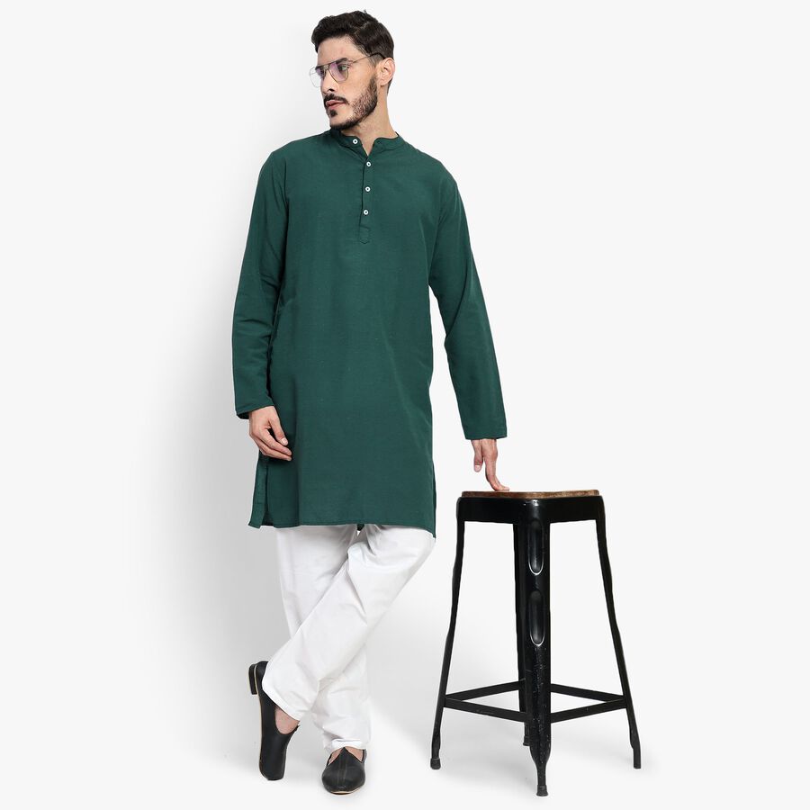 Men's Kurta Pyjama, गहरा हरा, large image number null