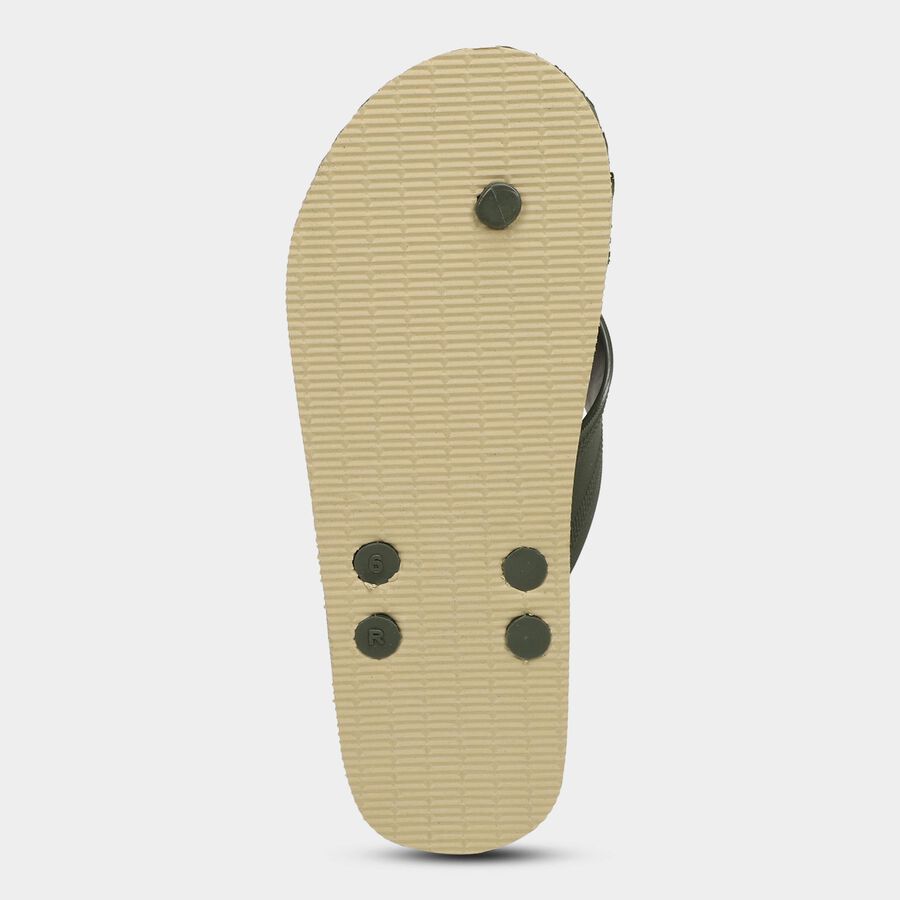 Men's V Strap Slipper, ओलिव, large