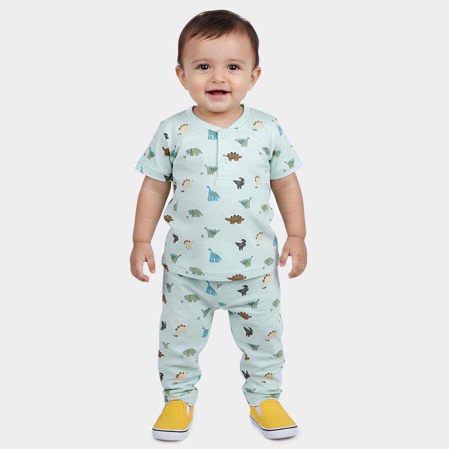 Infants' Night Suit, Light Green, large