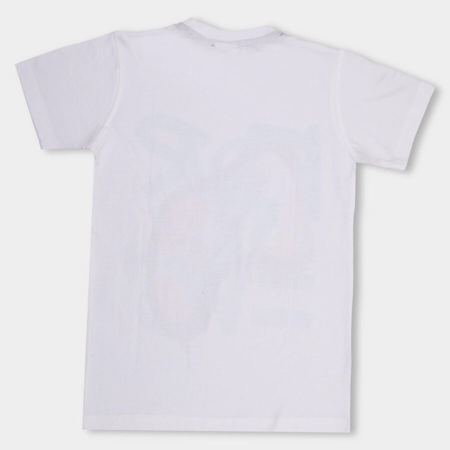 Boys' 100% Cotton Half Sleeves T-Shirt , सफ़ेद, large image number null