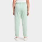 Girls Mint Green Jogger Fit Typographic Printed Winter Pyjama, हल्का हरा, small