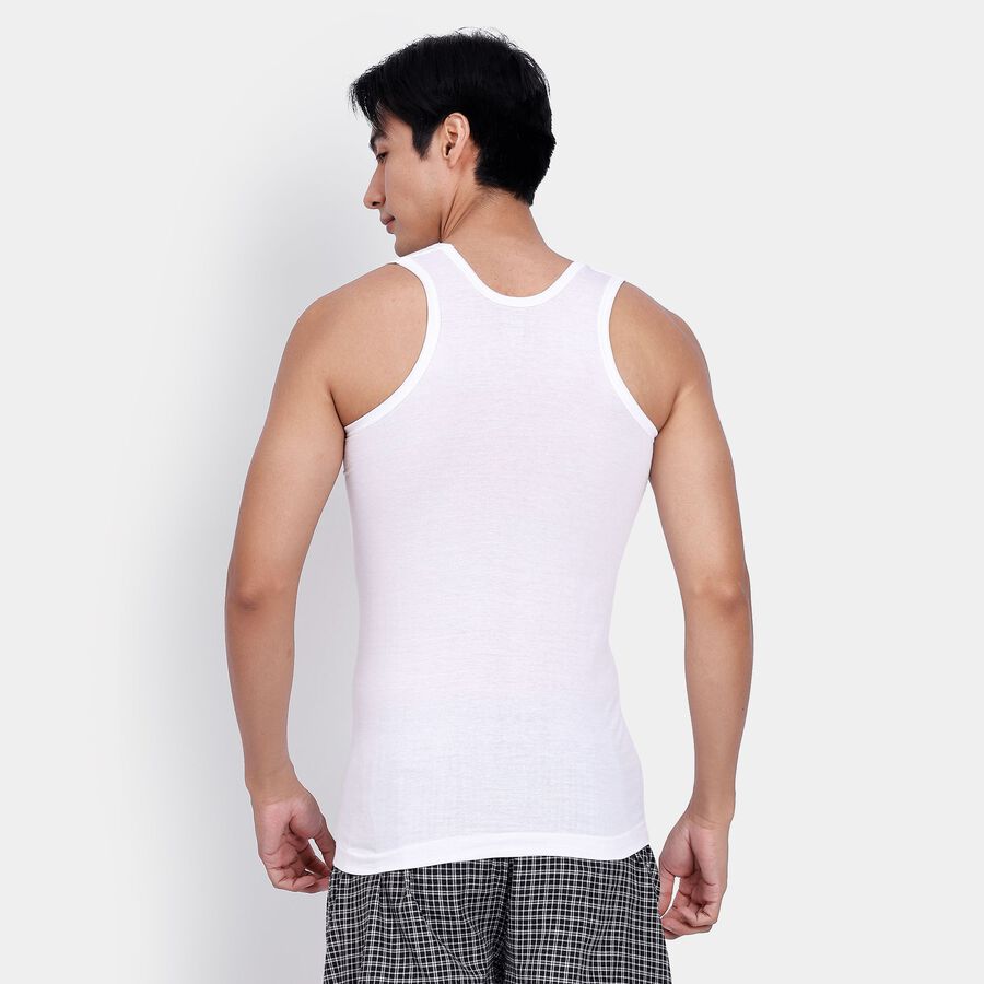 Men's 100% Cotton Vest, White, large image number null