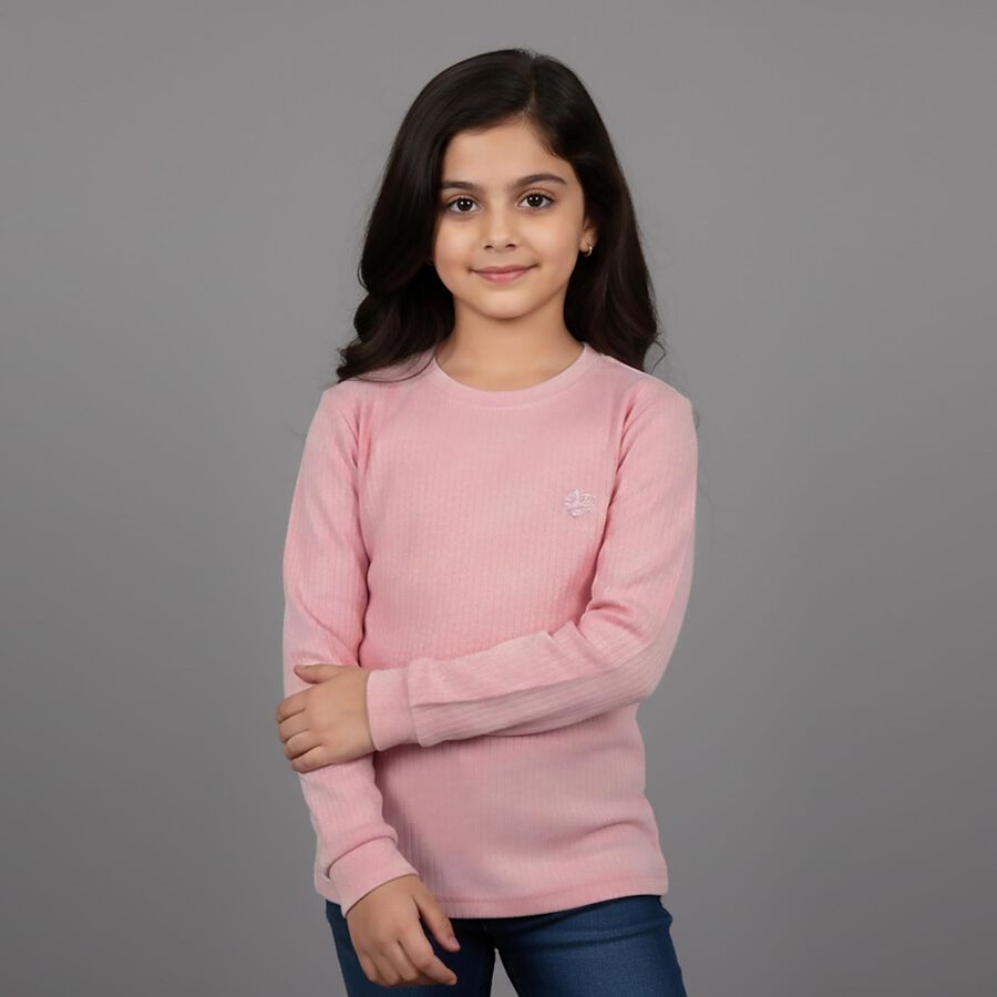 Girls' Thermal Upper, Light Pink, large image number null