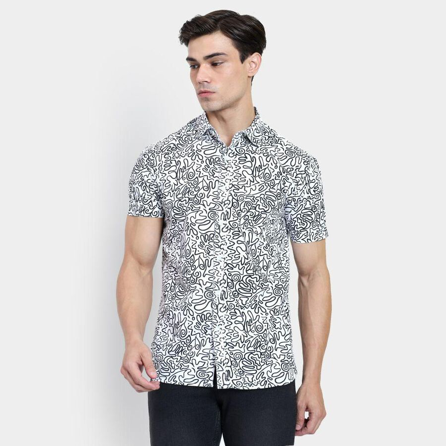 Men's 100% Cotton Casual Shirt , ऑफ व्हाइट, large image number null